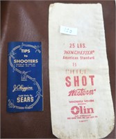 Vintage Winchester 25 LB Shot Bag (empty)