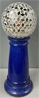 Diamond Mosaic Gazing Globe Ball & Pedestal