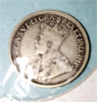1914 Canada silver 10 cent coin