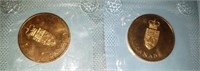 2- 1967 Confederation gold token plated scale 2