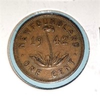1942 Newfoundland 1 cent coin