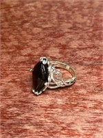 Onyx Diamond Shape Sterling .925 Silver Ring