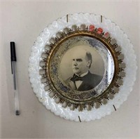 Rare antique William McKinley reverse painted