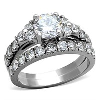 Grand 2.69ct White Sapphire Dual Ring Set