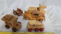 MB 5pc wooden trucks wooden cart