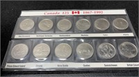 Canada 125 - 1867-1992 Canada Provinces Quarter Se