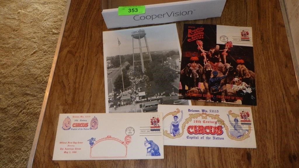 VINTAGE DELAVAN WIS. CIRCUS MEMORABILIA & PHOTO