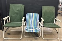 Three Lawn Fold Out Chairs