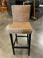Wicker seat bar stool