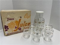 Seven piece juice, set by anchor hocking in box