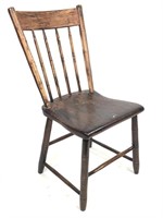 Early Carved Seat Spindle Back Chair
