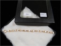 14K yellow gold and diamond bracelet, 7 1/2" ,