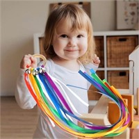 2pcs Baby Toys Hand Jingle Bells Rainbow Ribbon