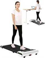 AKLUER Walking Pad Treadmill, White/Black, Holds 2