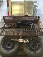Pallet with Steel Hitch Basket and Tires/Rims