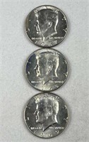 (3) 1967-69 JFK 40% Silver Uncirculated 50c