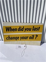 Oil Changing Sign
