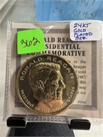24K GOLD PLATED RONALD REAGAN PROOF COIN