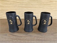 (3) Playboy Club Black Frosted Mugs