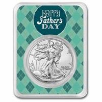 2023 1 Oz Silver Eagle Happy Father's Day Argyle