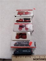 3 collectible fire wagon/truck/ trains