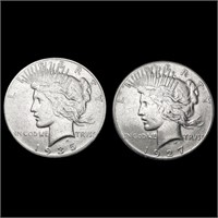 [2] Peace SilveDollars [1927, 1935-S] CLOSELY