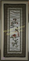 PAIR FRAMED ORIENTAL EMBROIDERED SILK PANELS