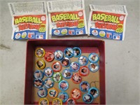 Vintage Baseball Buttons W3 w Sleeves