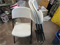 4 Folding Plastic Chair with Metal Frame