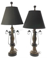 (2) Tuscan Influenced Table Lamps W/ Shades