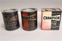 3 ASSORTED CHAMPION ABRASIVE CANS