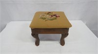 Antique Dovetailed Needlepoint Foot Stool