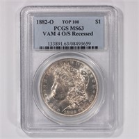 1882-O $1  Morgan MS63 O/S VAM 4 Recessed