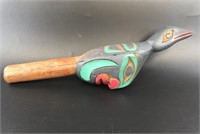 Authentic Tlingit's shaman's rattle, nicely carved