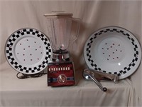 Ladybug Enamelware Plate,Bowl,Osterizer, CanOMatic