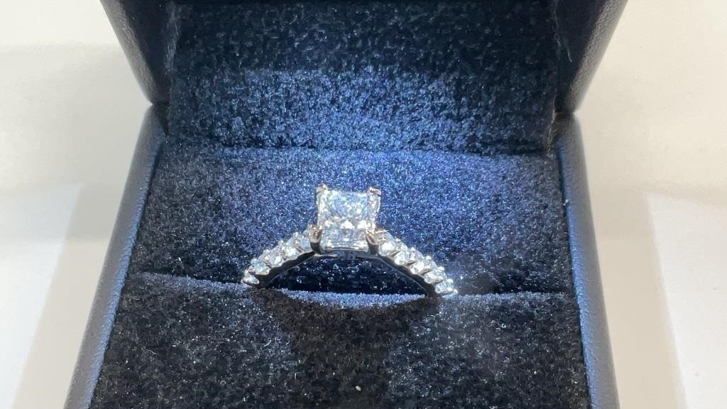 GIA certified .90ct Princess cut Diamond ring