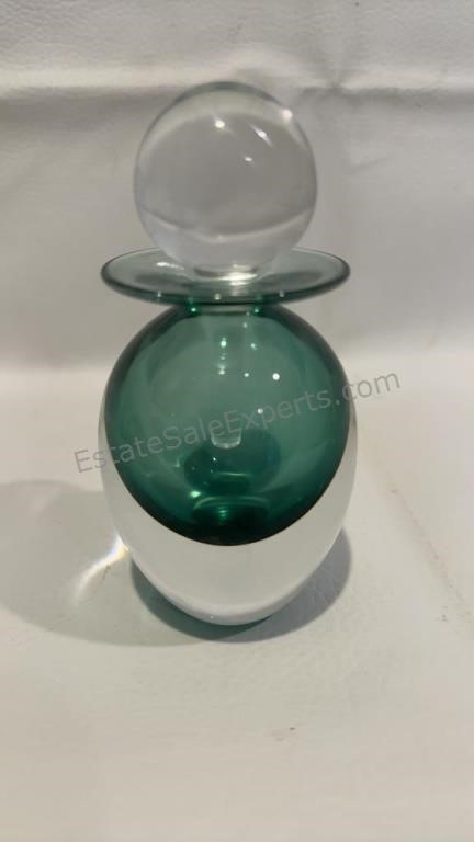 Art Glass Perfume Bottle Signed with Dabber