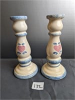 2 Hermitage Pottery candle holders