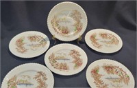 Set of 6 Castle on the Lake Bread Plates