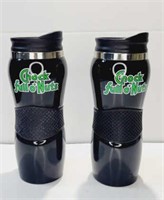 2 Metal Insulated Cups w/Lids "Chock Full O' Nuts"