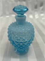 Fenton Blue Hobnail Opalescent Perfume Bottle