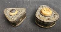 2 antique silver ring boxes