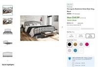 W5282  Novogratz Bushwick Metal Bed King Black