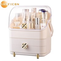 B1372  SUNFICON Makeup Organizer Box - Ivory White