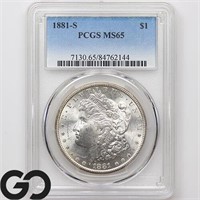 1881-S Morgan Silver Dollar, PCGS MS65 Guide: 215