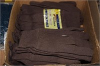 20 pairs of large brown jersey work gloves