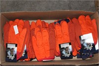 24 pairs of orange work gloves