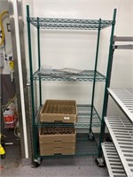 Wire Storage Rack w/ 4 Shelves on Casters