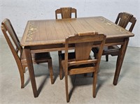 Sellars 5pc stenciled kitchen set , table,4