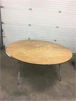 6' Round Folding Wood Banquet Table